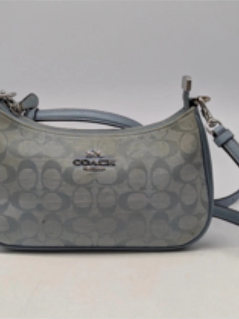 Coach Light Blue Signature Small Crossbody Bag
